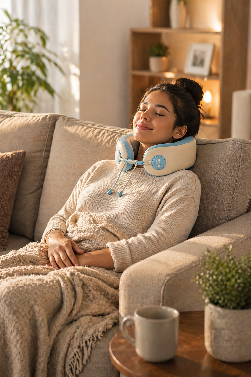 Almohada Masajeadora de Cuello (Calor + 3 Niveles de Masaje)