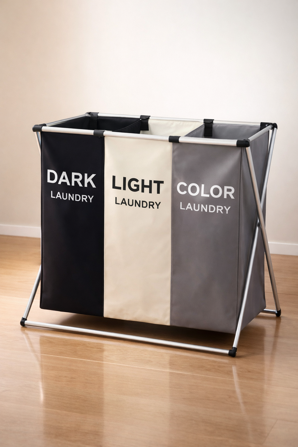 Hamper / Cesta de Ropa Sucia de 3 Divisiones (Gran Capacidad)